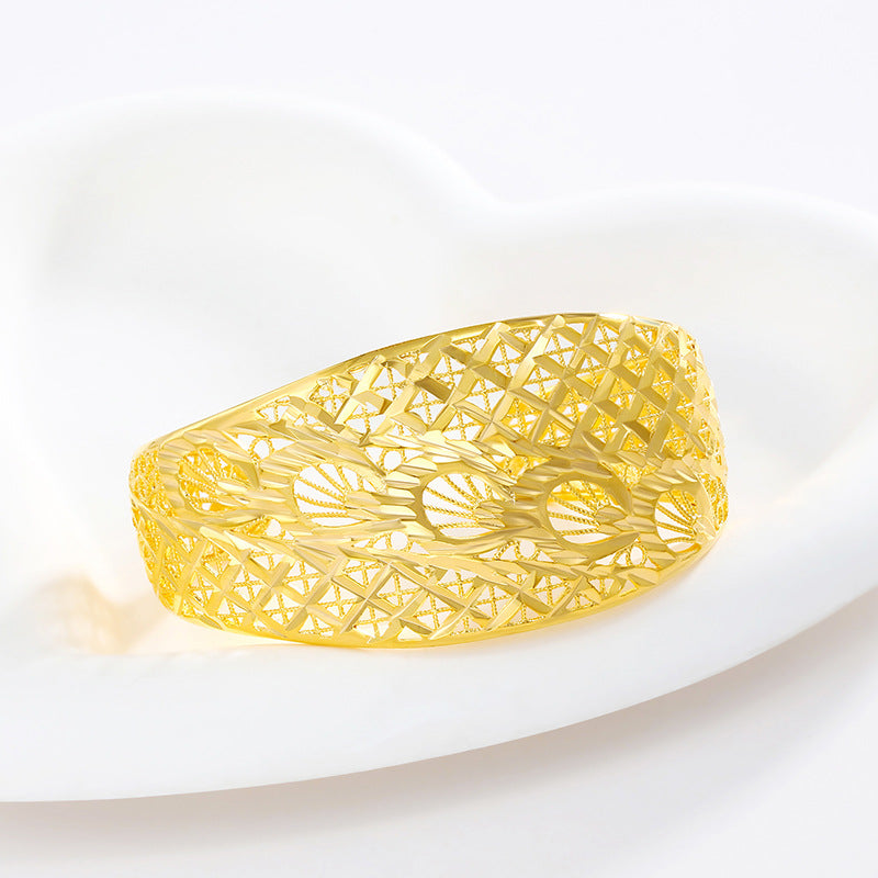 Alloy gold-plated 24K gold retro hollowed out sun bracelet