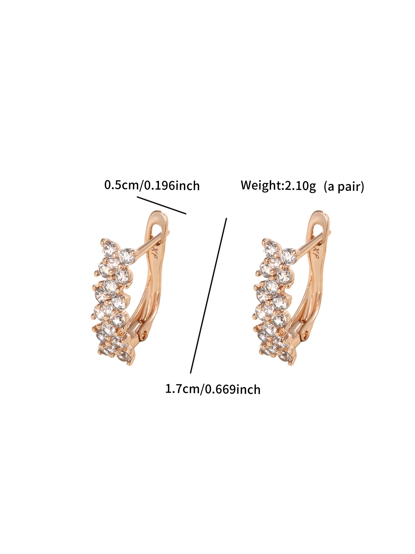 Daily - Copper zinc alloy simple, niche, fresh, elegant, light luxury geometric ear buckle