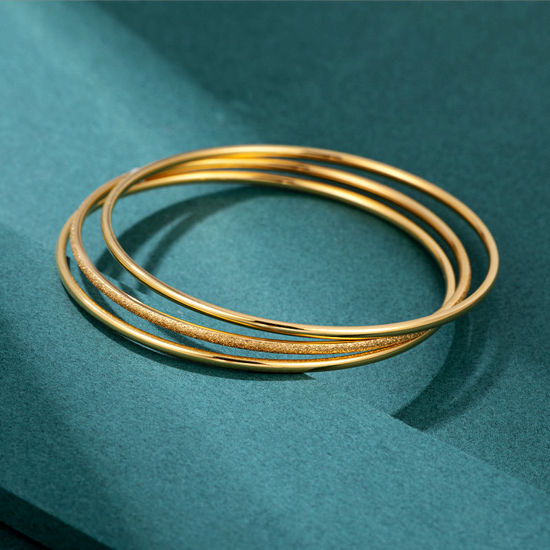 24K gold plated multi circle bracelet