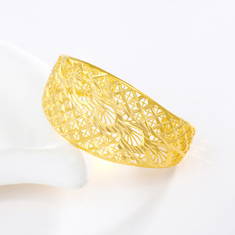 Alloy gold-plated 24K gold retro hollowed out sun bracelet