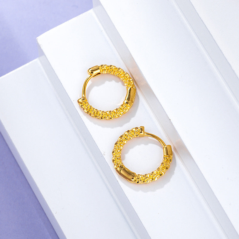 Golden Starry Sky Retro Circle Earrings