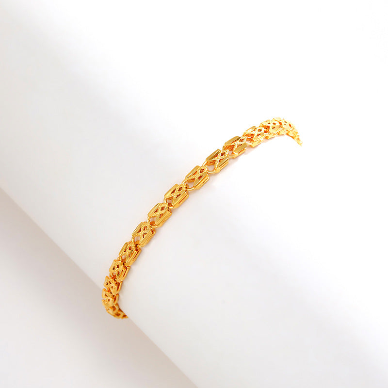 Sparkling Sand Flower Gold Bracelet