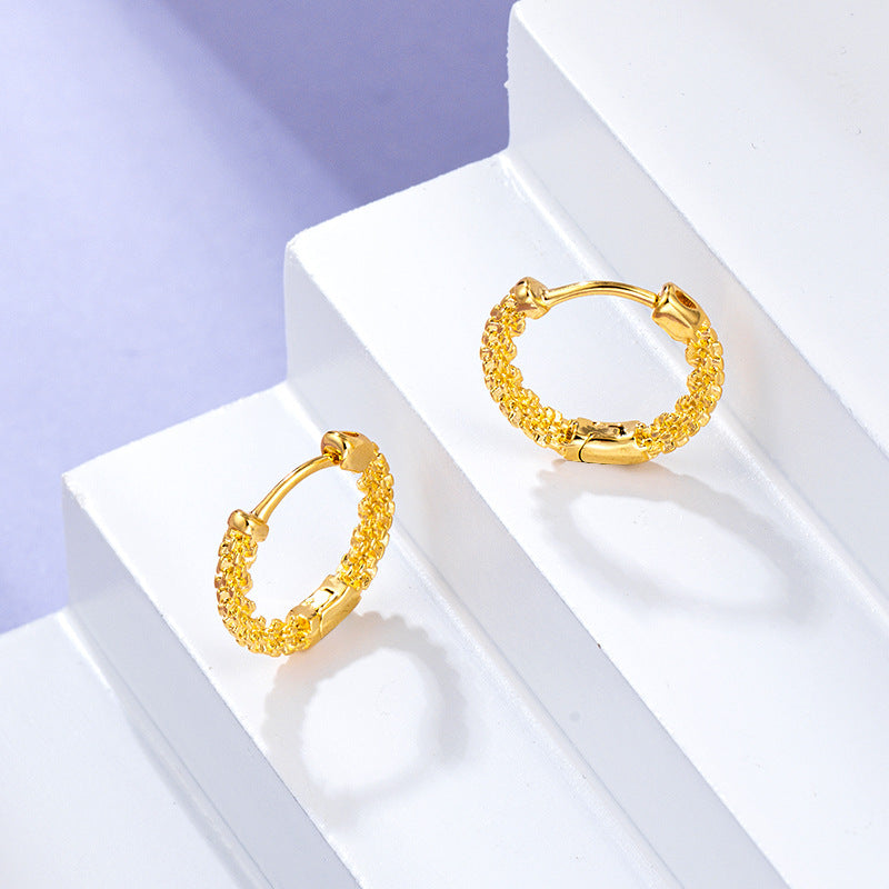 Golden Starry Sky Retro Circle Earrings