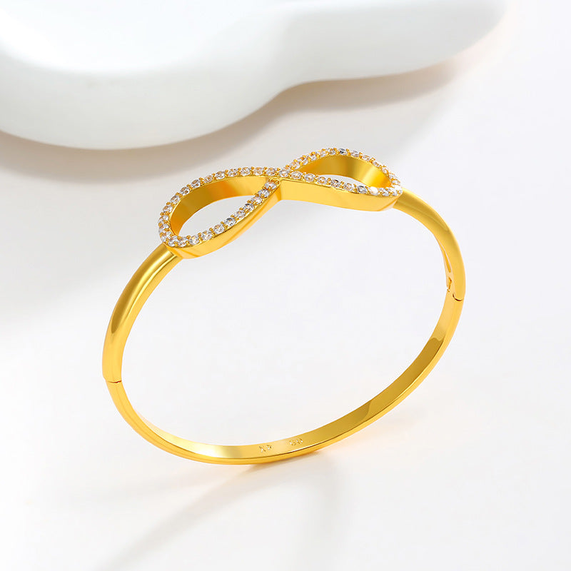 Micro inlaid alloy design bracelet