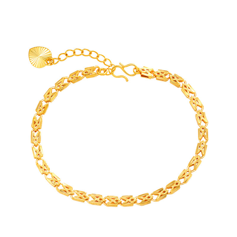 Sparkling Sand Flower Gold Bracelet