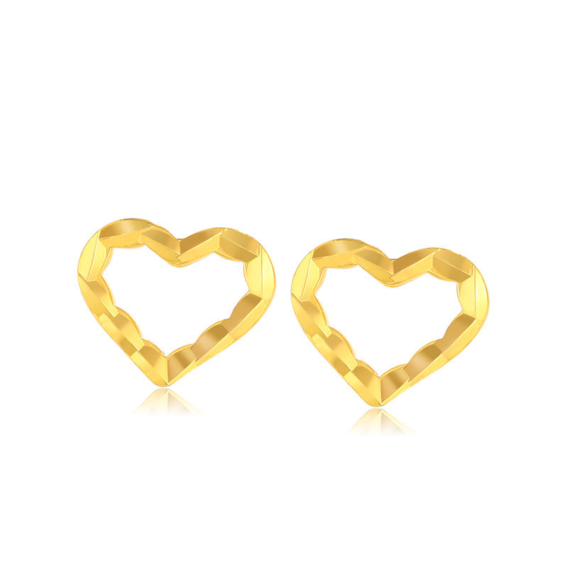 Golden heart-shaped earrings