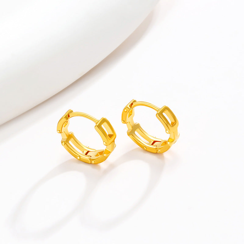 Geometric Square Gold Earrings