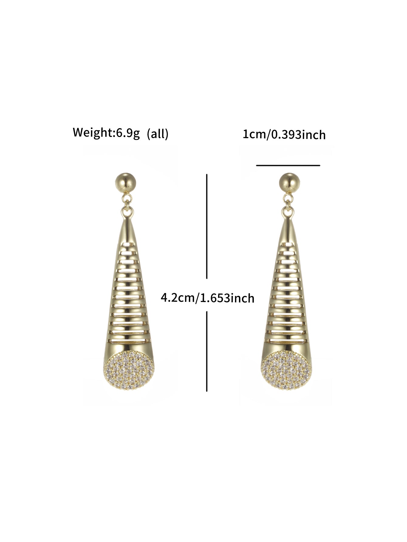 Copper zinc alloy fashionable and simple temperament elegant and luxurious earrings