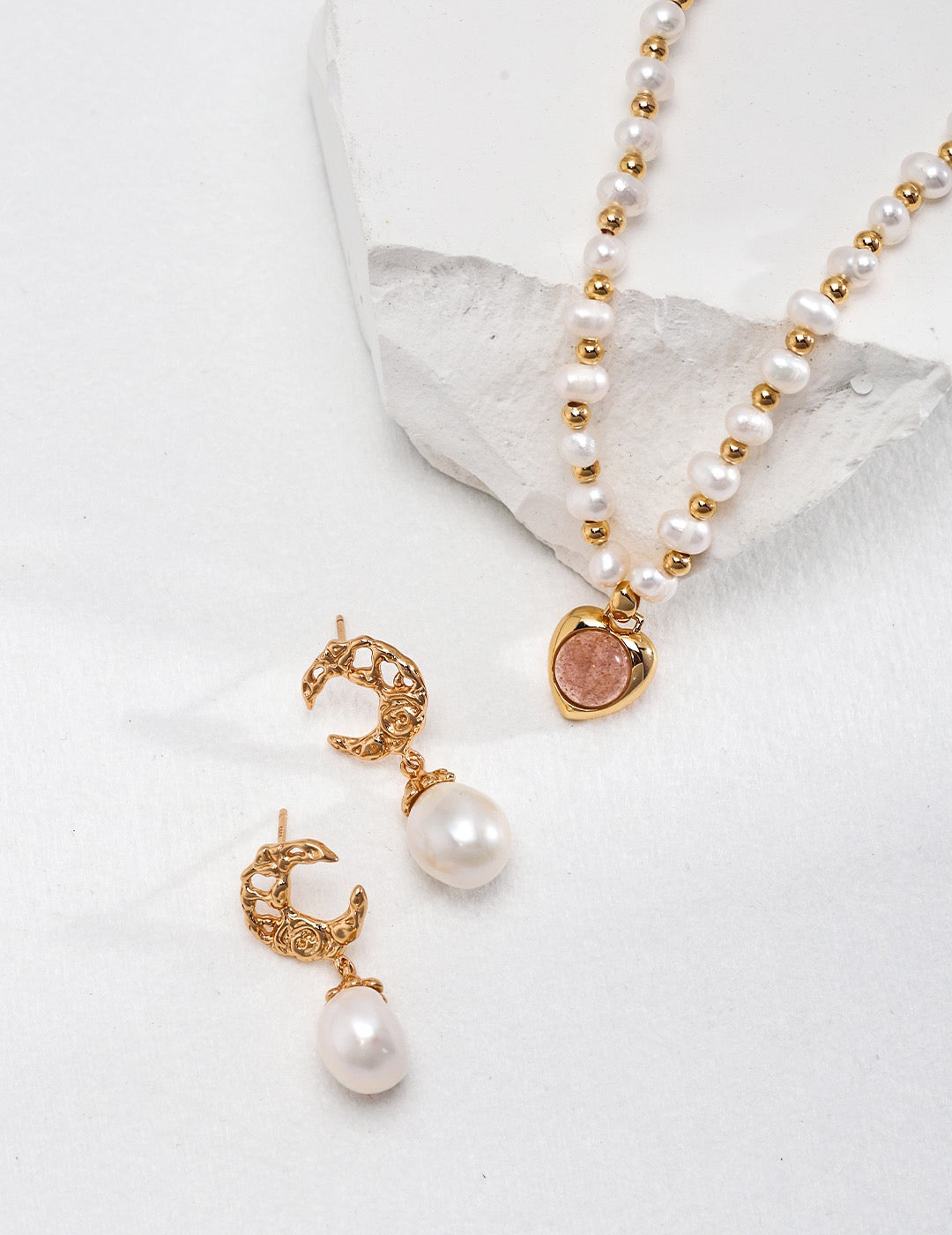 Dreamy Sweet Strawberry Crystal Pearl Set